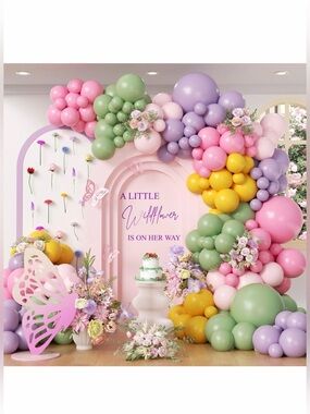 130 Muted Pastels Balloon Arch Garland Kit Purple Dusty Pink Sage Green Party